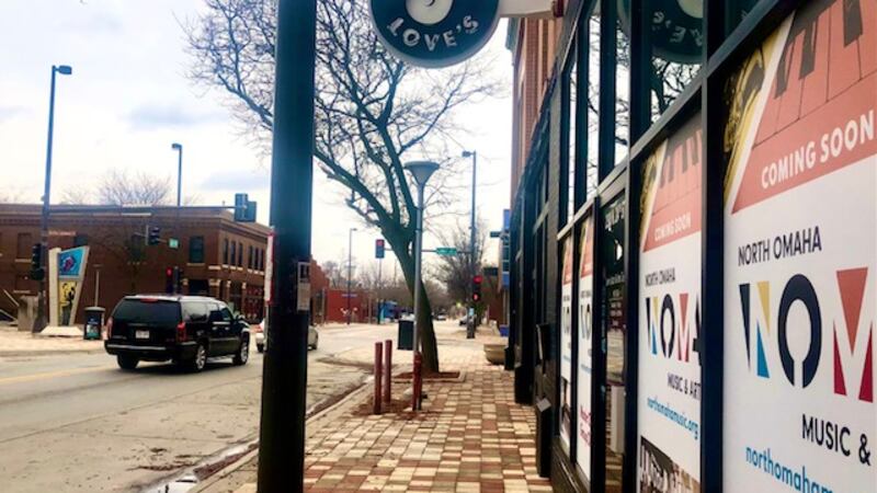 North Omaha Music Alliance (NOMA) signage on 24th Street