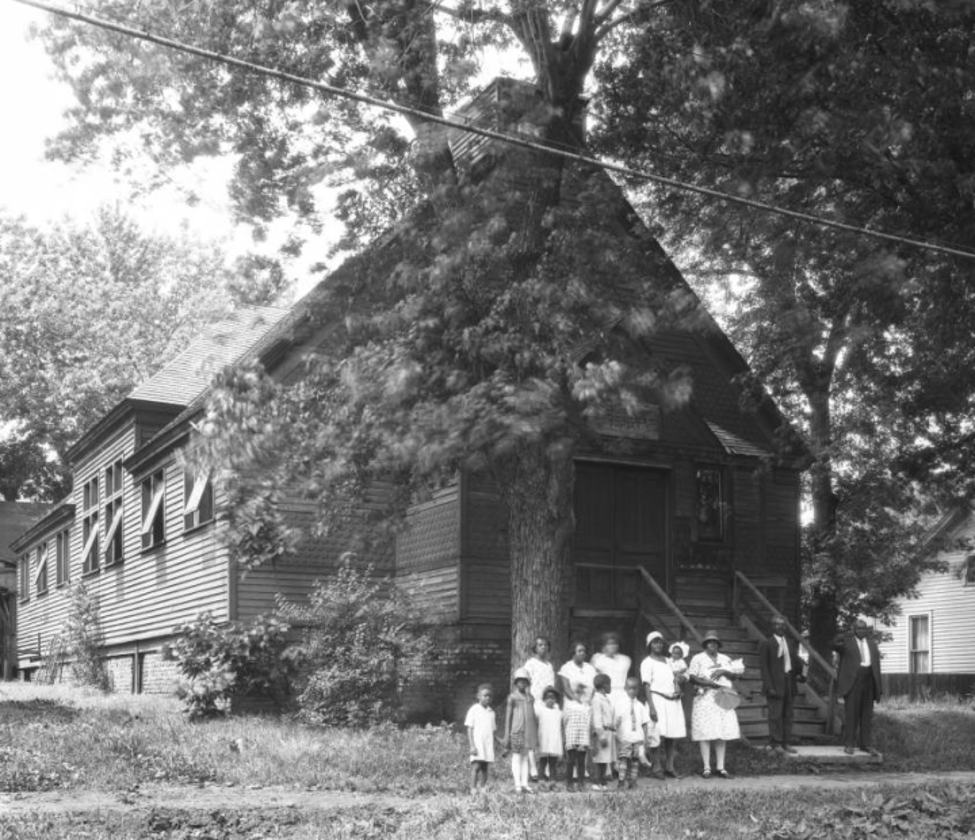 The People’s Church at 1708 North 27th Street with people gathered outside
